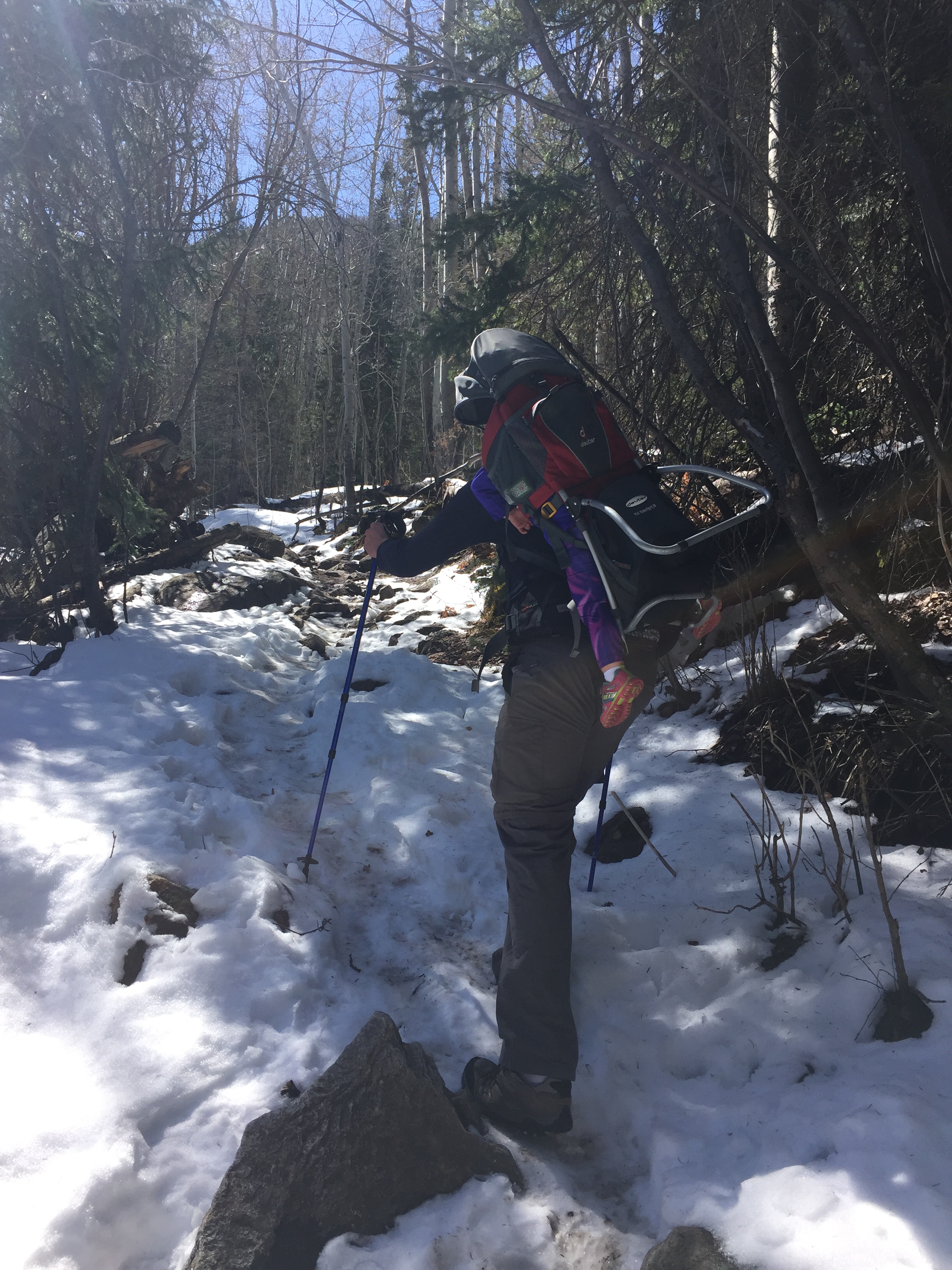 april hike in snow in rocky mountain national park
