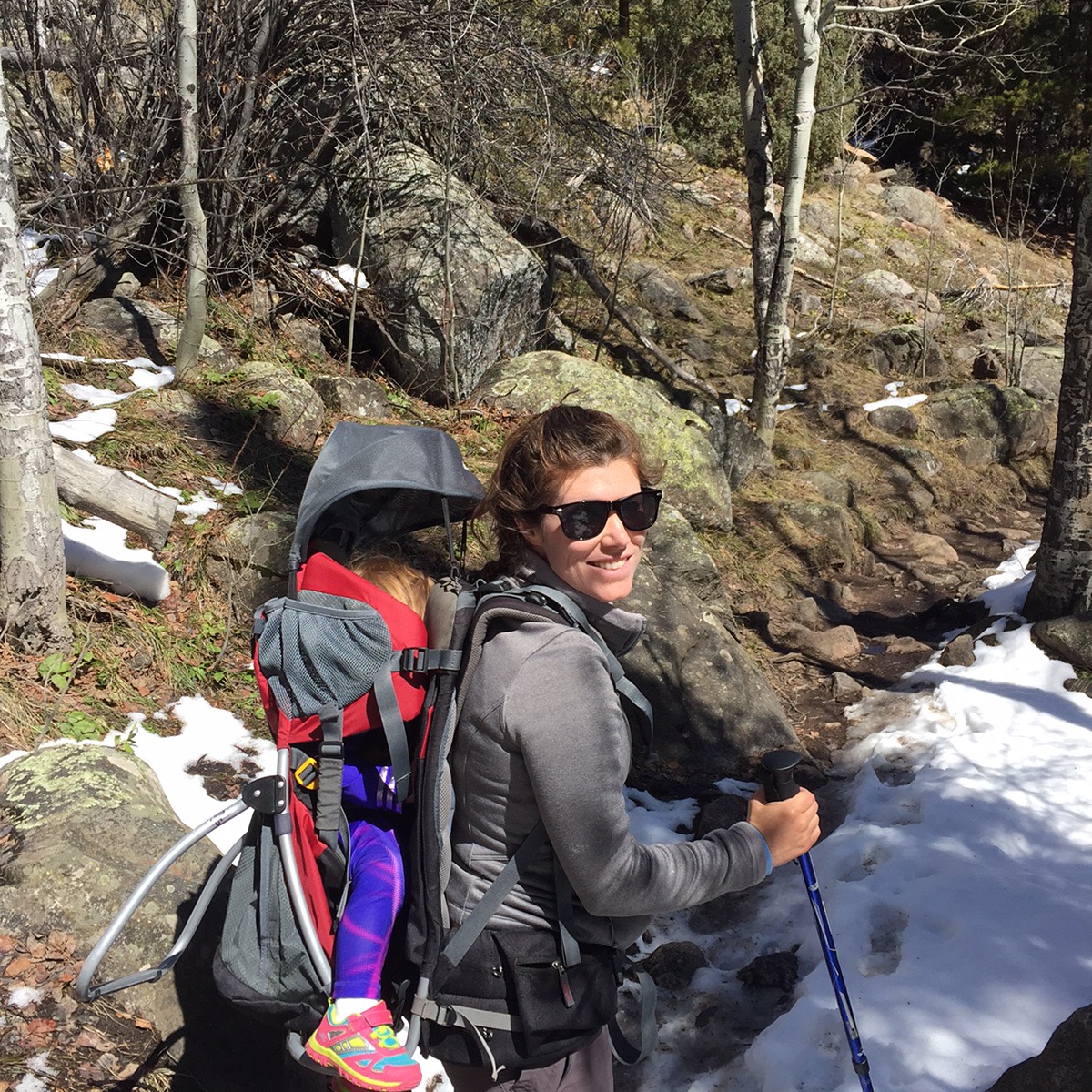 hiking with a kid carrier