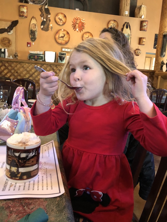 hot chocolate at trailhead restaurant