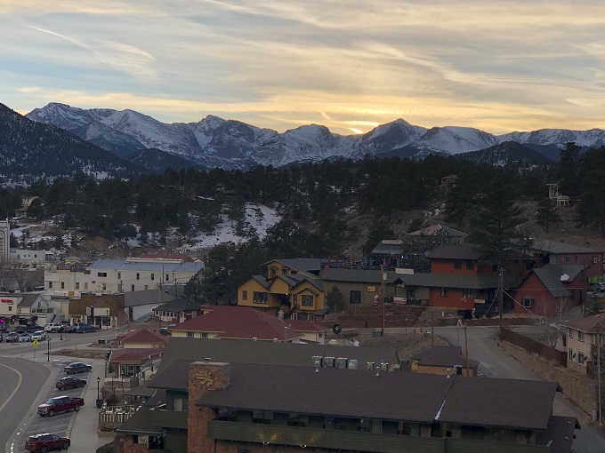 Views of downtown Estes Park from Centennial Open Space at Knoll-Willows