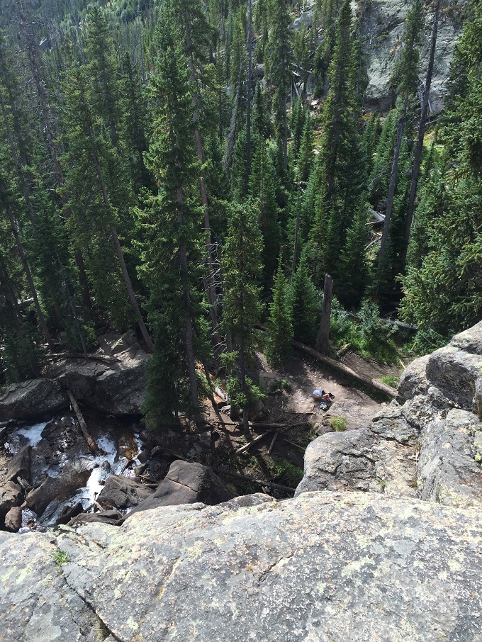 Views from the top of Ouzel Falls in Rocky Mountain National Park