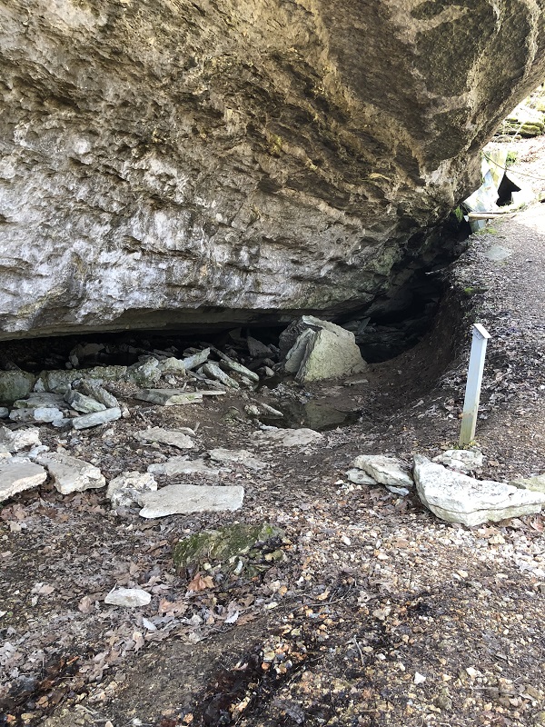 hiking by cave in northwest arkansas. bella vista arkansas. tanyard creek 