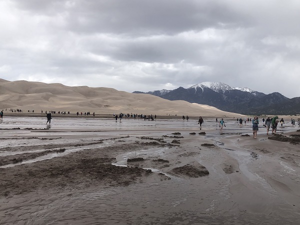 Sand, water, mountains at Great Sand Dunes National Park