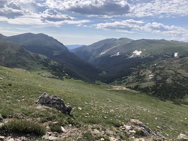 old fall river road leads to alpine visitors center 
