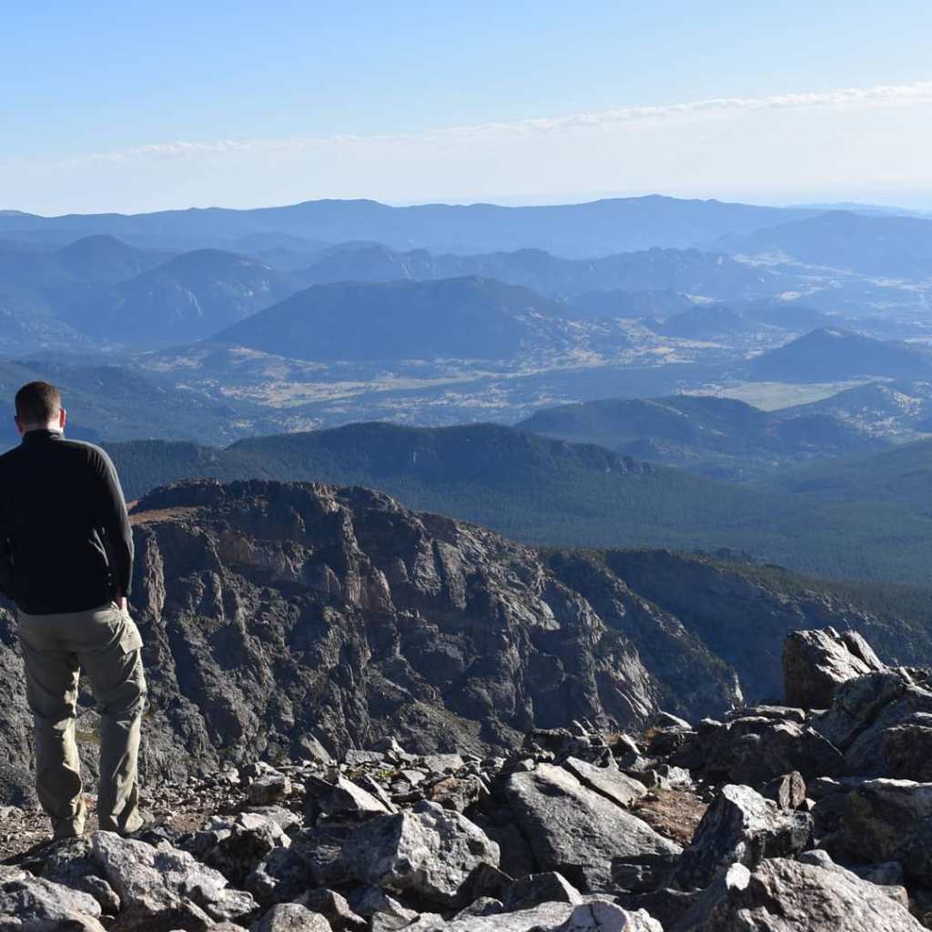 Eric on the summit of Hallett Peak