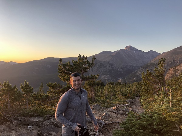 My brother hiking to Hallett Peak in Rocky Mountain National Park