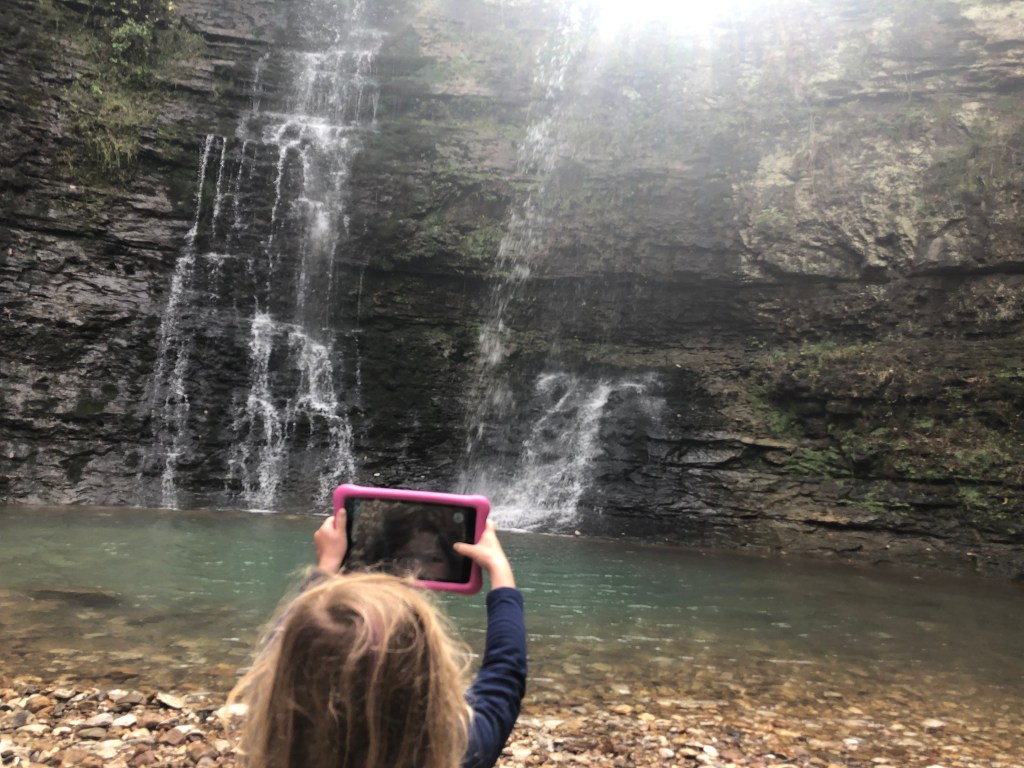 twin falls (also known as triple falls) near ponca and jasper, buffalo river area hike. waterfall hike. short and family friendly hike in arkansas.