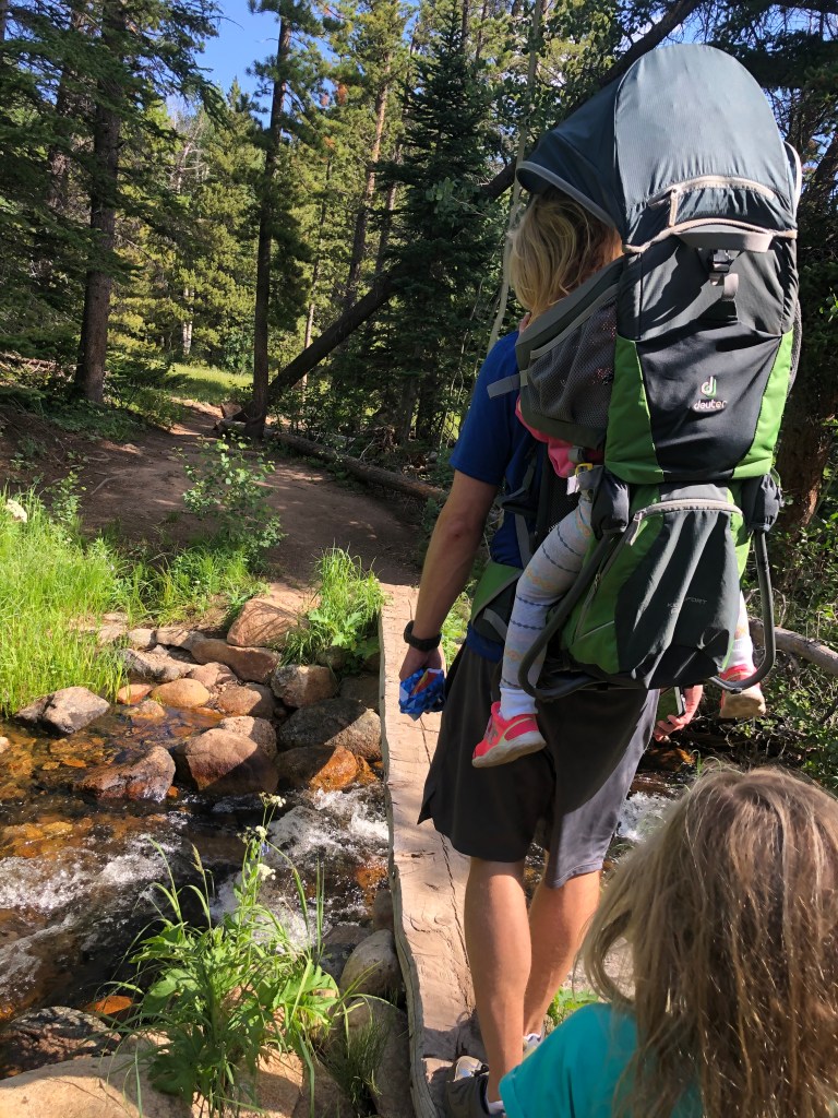Crossing Mill Creek. Hollowell Park in Rocky Mountain National Park. To Mill Creek Basin. Loop trail