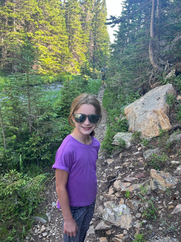 Hiking along Mountain Stream from Lake Odessa in Rocky Mountain National Park
